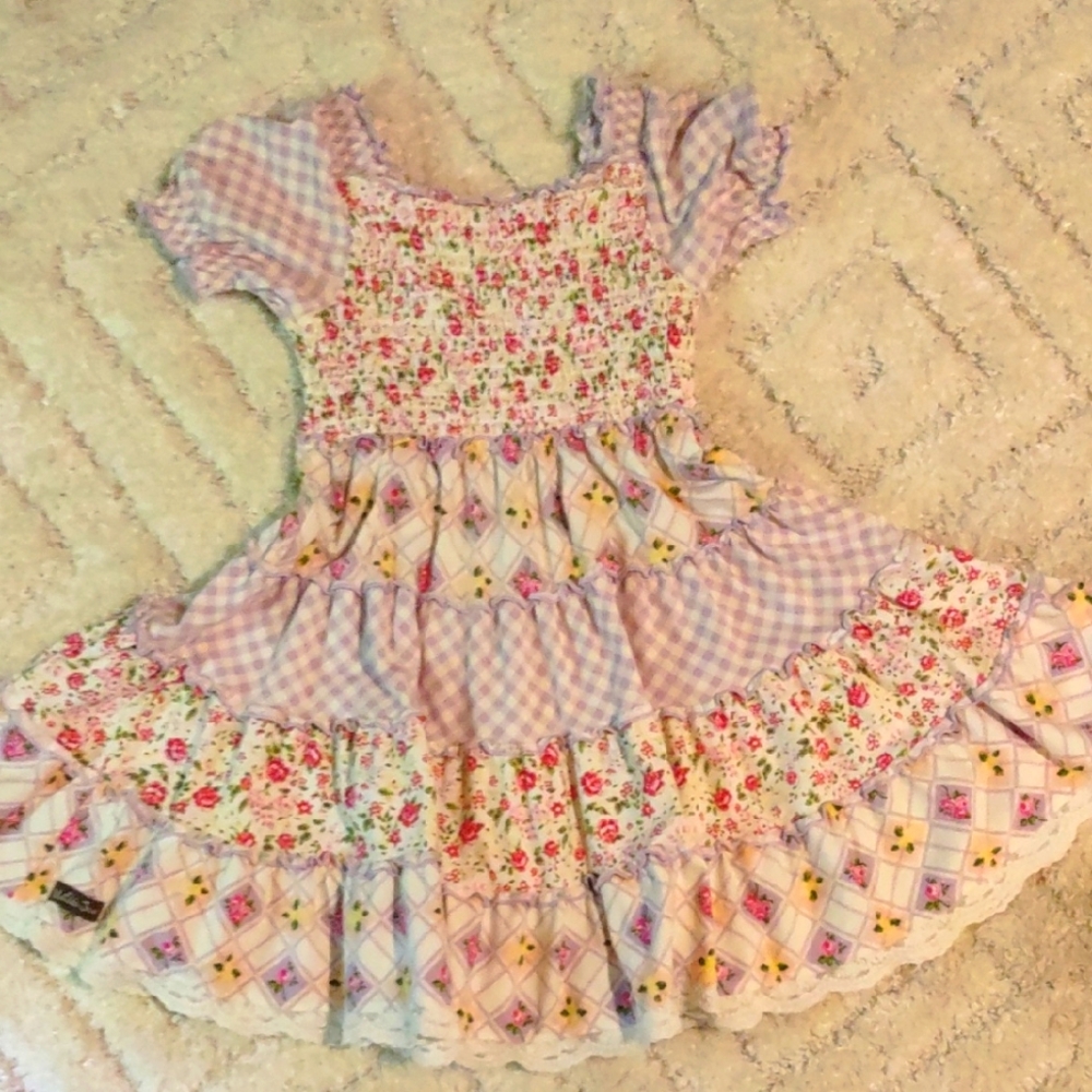 Matilda Jane Pink and White Floral Kids Dress